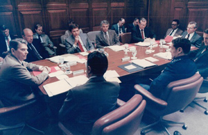 President Reagan with Cabinet