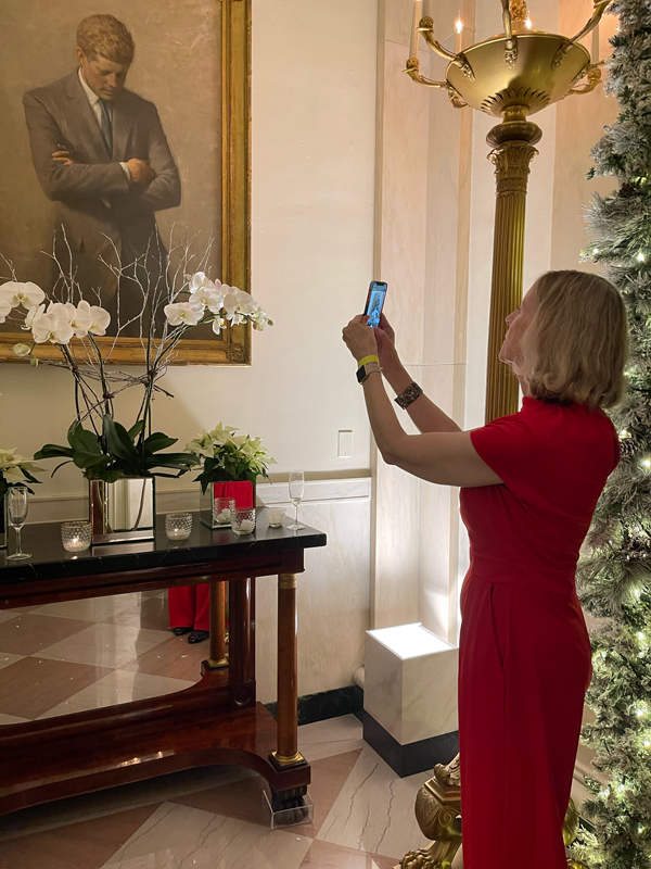 Barbara Perry photographing Kennedy at the White House