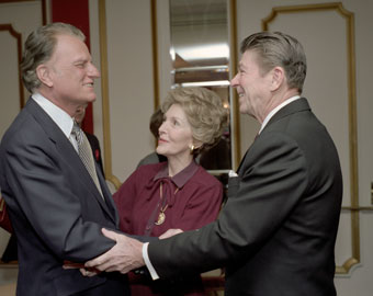 Billy Graham, Nancy Reagan, and Ronald Reagan