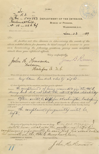 Pension application of Private Garland H. White, 1889