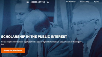 Screenshot of homepage