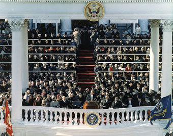 JFK at the podium