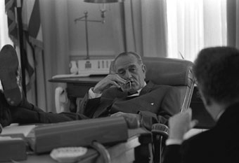 Lyndon Johnson with Larry O'Brien