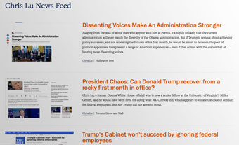 a screenshot of Chris Lu's newsfeed