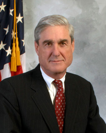 Robert Mueller head shot with American flag