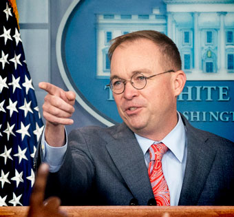 Mick Mulvaney pointing