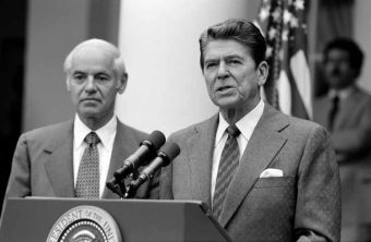 Ronald Reagan at Rose Garden August 3, 1981