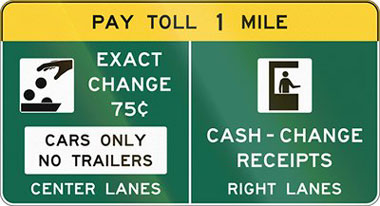 Toll sign