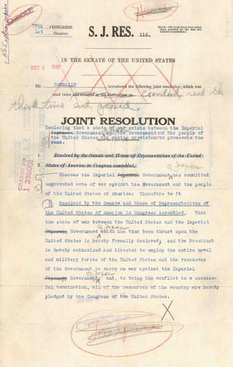 Declaration of War against Japan