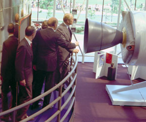President Ford at the opening of the Air and Space Museum