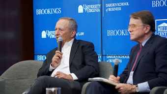 Larry Summers in conversation with UVA Darden professor Bob Bruner in 2019