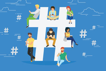 Illustration of people texting