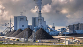 Smoke coming from a power plant