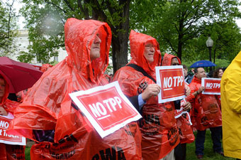 Trans Pacific Partnership protestors