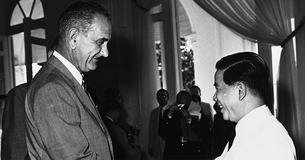 LBJ with the president of South Vietnam, Ngô Đinh Diệm
