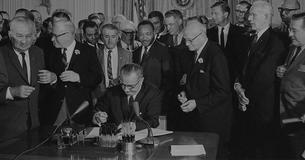 LBJ signing the Civil Rights Act of 1964