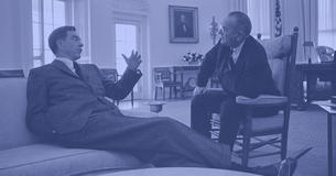 LBJ talks with George Mahon in the Oval Office