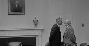 LBJ standing very close to Richard Russell