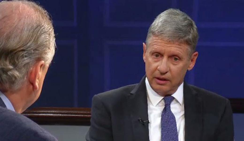 Libertarian presidential candidate Gary Johnson