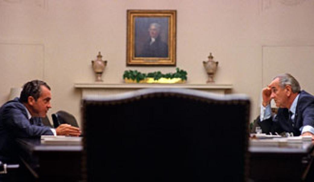 Nixon and LBJ across the table