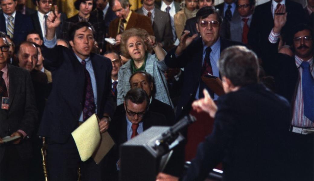 Richard Nixion giving a press conference