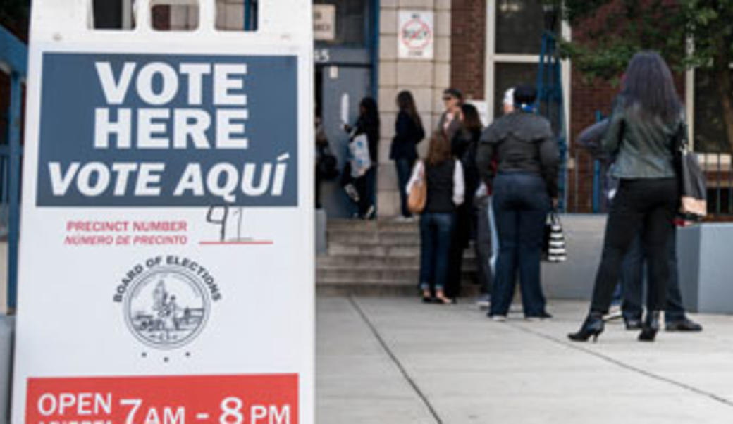 Vote aqua sign on Election Day