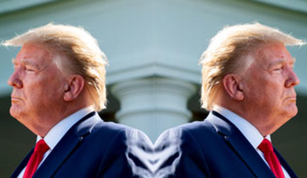 Mirror image of Donald Trump