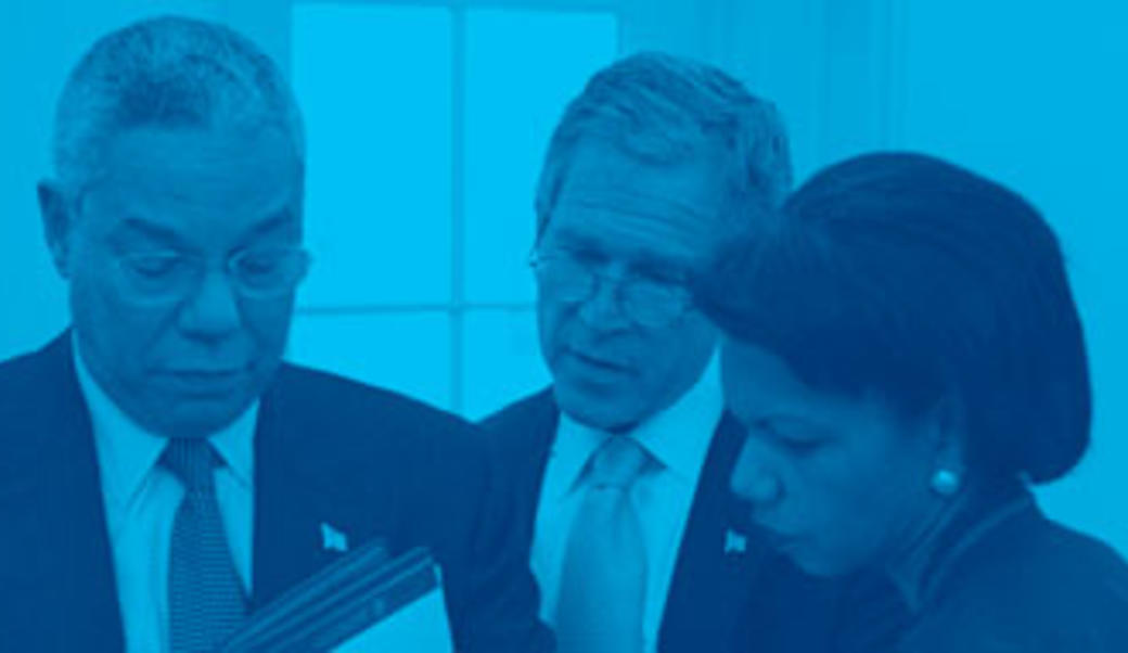Colin Powell, President George W. Bush, Condoleezza Rice