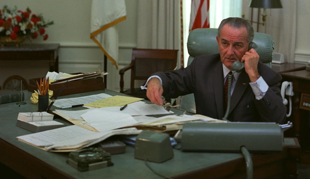 LBJ on the phone