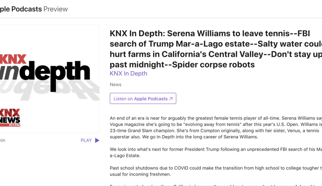 screenshot of KNX in depth podcast episode