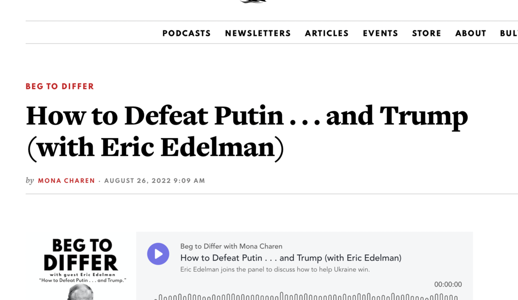 screenshot of Beg to Differ podcast episode headline