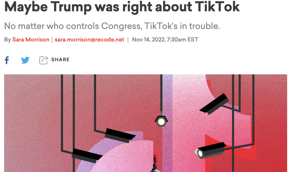 screenshot of article headline and montage of Congress with microphones in front