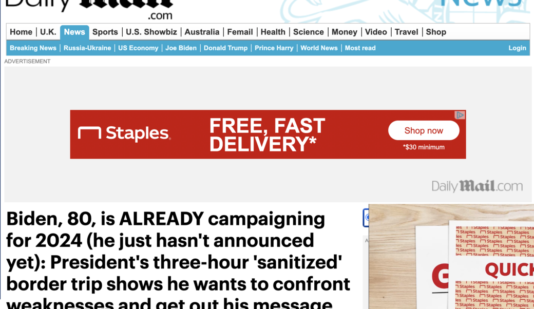 screenshot of article headline