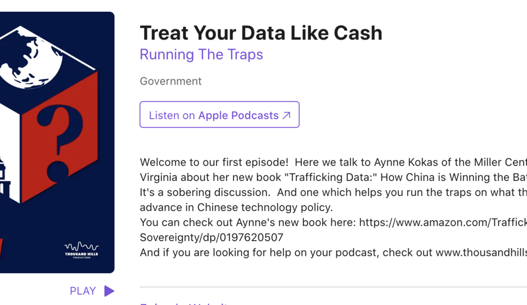 screenshot of podcast headline
