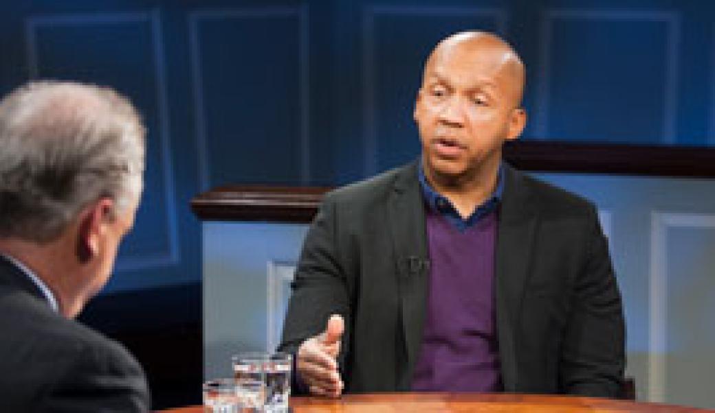Bryan Stevenson on the set of American Forum