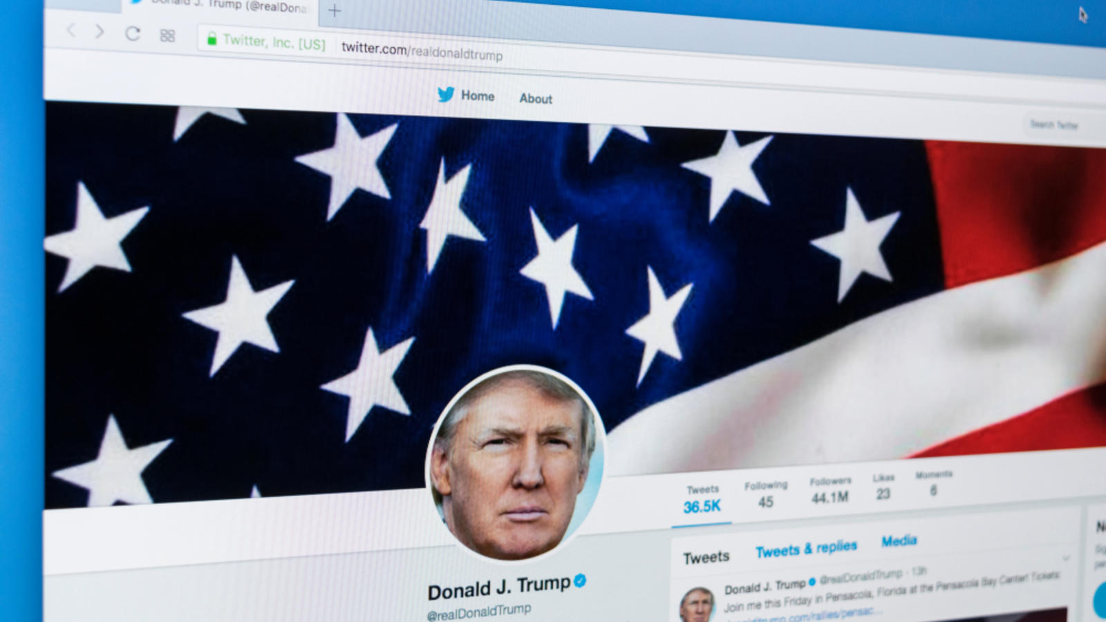 Trump twitter page