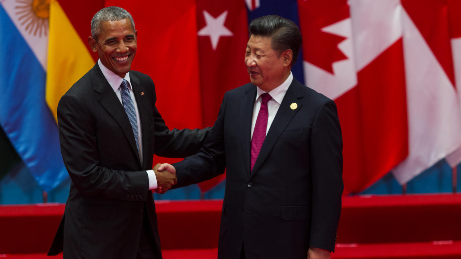 President Obama shaking hands with China's President Xi Jinping